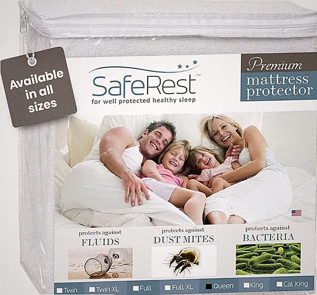 100% Waterproof Queen Size Mattress Protector - Fitted with Stretchable Pockets