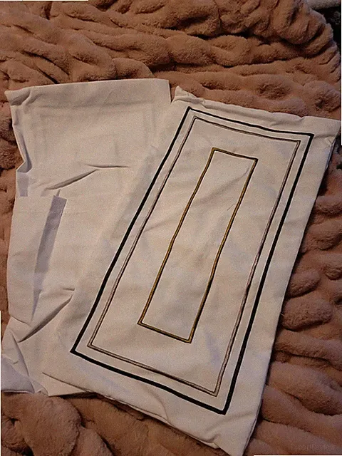 2 Embroidered Lumbar long Pillow Shams