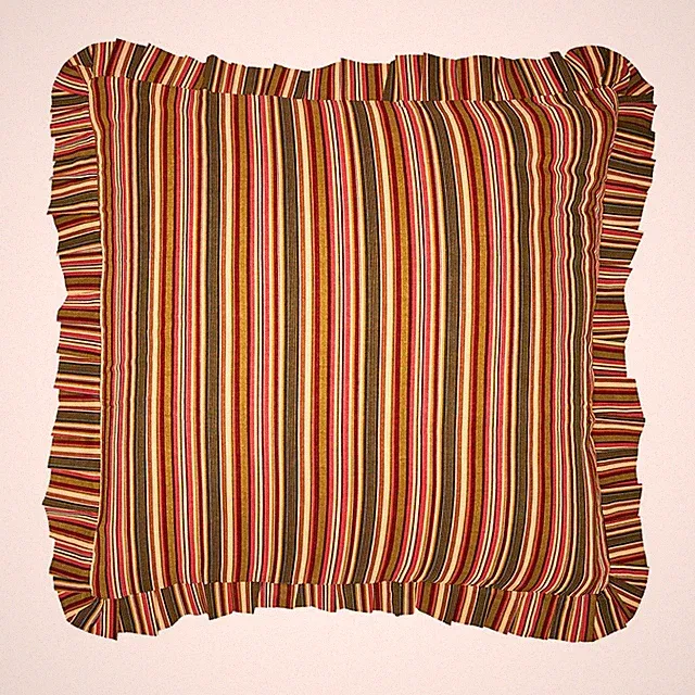 26" x 26" Red & Sage Stripes Cotton Euro Sham - Machine Washable