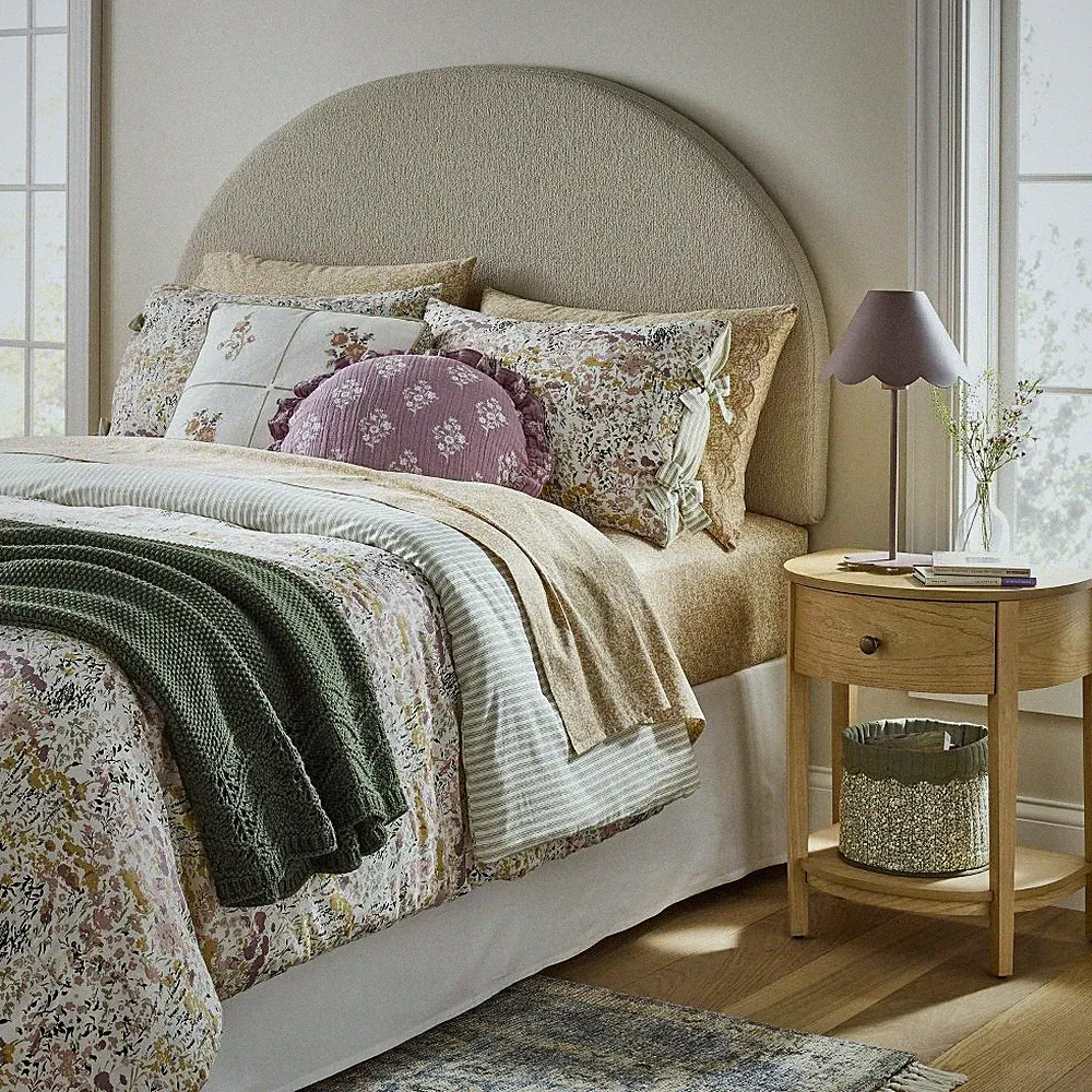 2pc Twin/Twin Extra Long Reversible Floral and Stripe Comforter Set Pink/Green