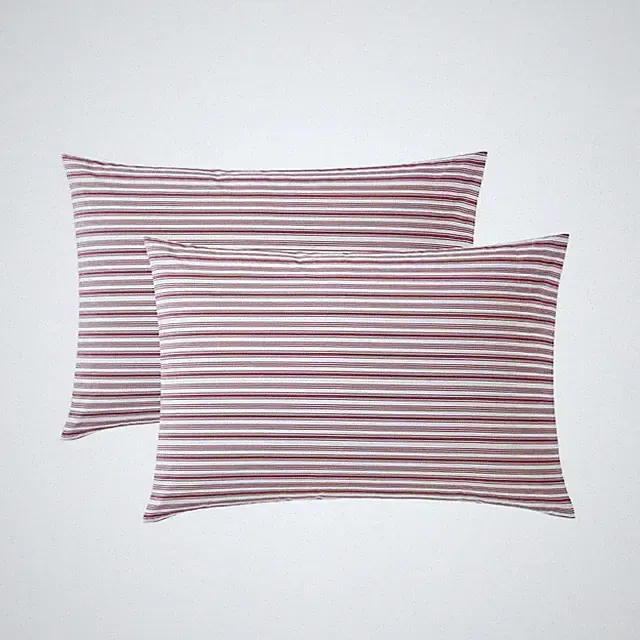 Coleridge Stripe 1-Piece Red Cotton Standard Pillowcase