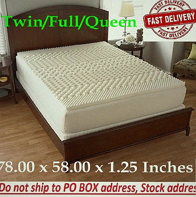 Mainstays 1.25" 7-Zone Foam Mattress Topper w/ 3 Levels Support, Queen/Full/Twin