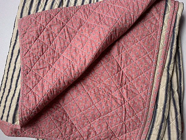 NEW RALPH Lauren CHAPS Telluride *FULL QUEEN COVERLET QUILT Blue FLOWERS Stripes