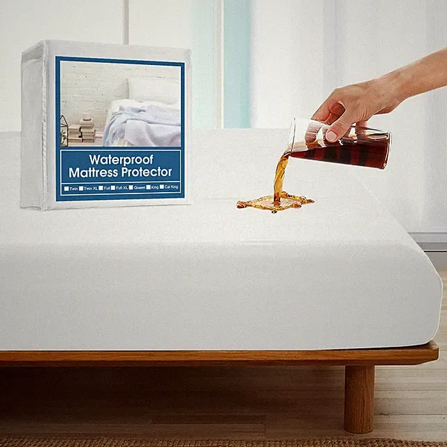 Queen Mattress Protector, Queen Size Mattress Cover Protector Waterproof with De