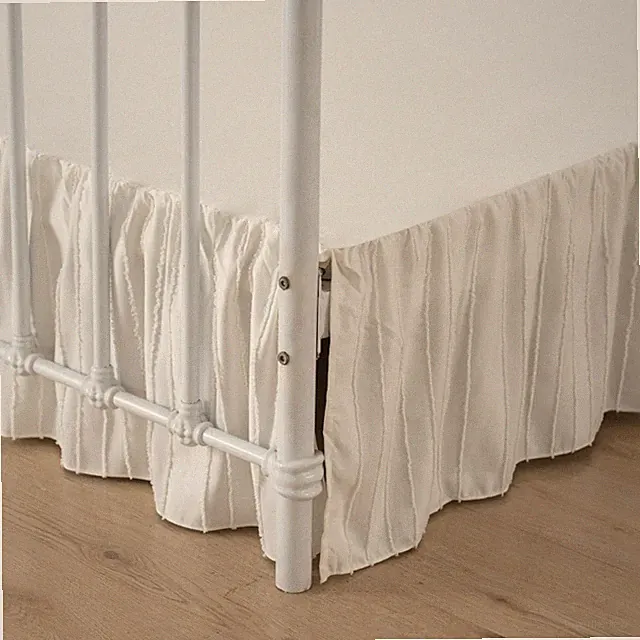 Tufted Bed Skirt Full Size, Ruffled Bed Skirt with Split Corners 12 Inch Drop...
